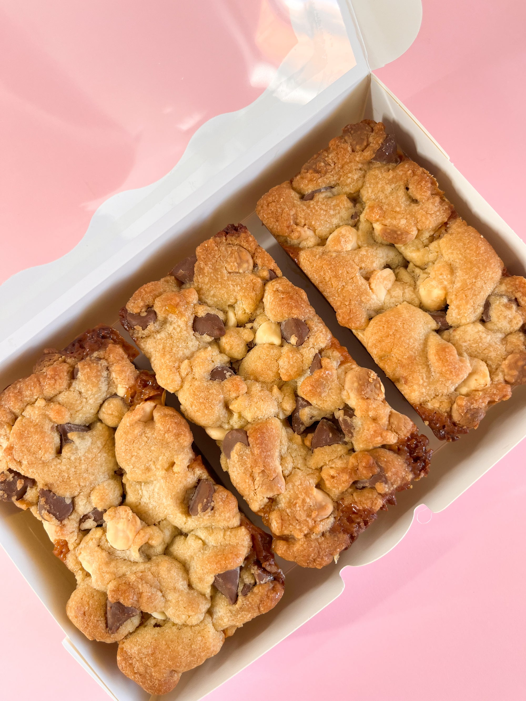 3 Chocolate Chip Cookie Caramel Slices